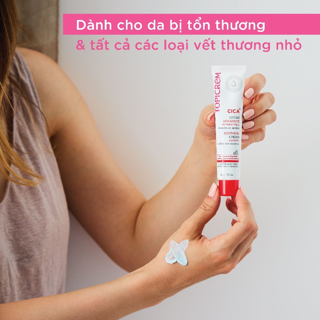 Kem dưỡng phục hồi và làm êm dịu da TOPICREM CICA+ SOOTHING CREAM 40ML