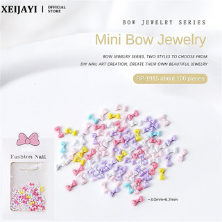 100pcs nail art mini bow đồ trang sức hỗn hợp macron màu ice nhựa trong suốt bow charm nail trang trí móng tay công cụ làm móng tay cho cửa hàng móng tay