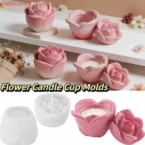 Khuôn Hoa Hồng MCODECOVED, Silicon Có Nắp Cốc Nến Hoa, Tàu Nến Chống Dính Handmade Hộp Bảo Quản Khuôn Làm Nến