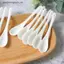 VFZ 5 Chiếc Thìa Sứ Mini Bếp Gốm Trà Cà Phê Đường Món Tráng Miệng Thìa Mới Nguyên Chất Trắng Flatware OTE