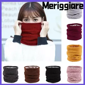 MERIGGIARE Vòng Tròn Khăn Unisex Mềm Mại Hai Lớp Dệt Kim Dày Chống Gió Cổ Ấm Hơn