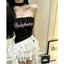 Milyfashion In Hình Ngôi Sao Xù Ống Top Mỏng Hơn Nhìn Một Vai Streamer Không Đều Ngắn Y2K Mùa Hè Phong Cách Mới VMXO Gợi Cảm