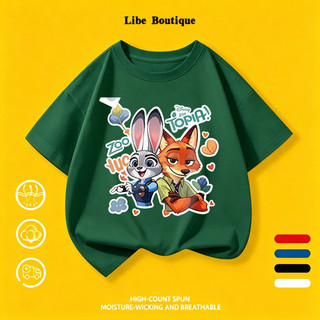 COD✅(Hồ Chí Minh) Áo thun trắng cotton in thỏ cáo hoạt hình Zoo Topia, size 9-65kg, thoáng mát thấm mồ hôi