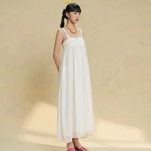 [SUMMER] DOTTIE - Đầm midi nhún ngực - Trắng kem - D0728