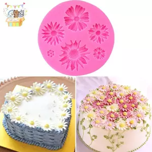 Hoa cúc Plumeria Hoa hồng Khuôn silicon Cupcake Fondant Bánh trang trí Dụng cụ làm bánh quy sô cô la DIY ELWW