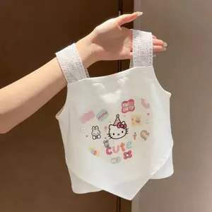 Mùa hè Phong cách mới (90-130) Áo thun không tay hai mảnh giả dễ thương thời trang