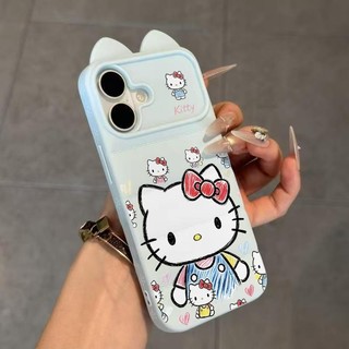 Ốp lưng tai mèo áo lông vũ Hello Kitty vẽ tay đầy nền hot thích iPhone 16/17 Pro Max/15 Pro Max/14/13/12/11/X/XS Max