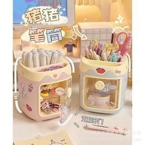 Hoạt Hình Sáng Tạo Đa Lưới Giá Đỡ Bút Cho Học Sinh Dễ Thương Đa Chức Năng Hộp Bảo Quản Cô Gái Trái Tim Để Bàn Hộp Văn Phòng Phẩm 1KBG