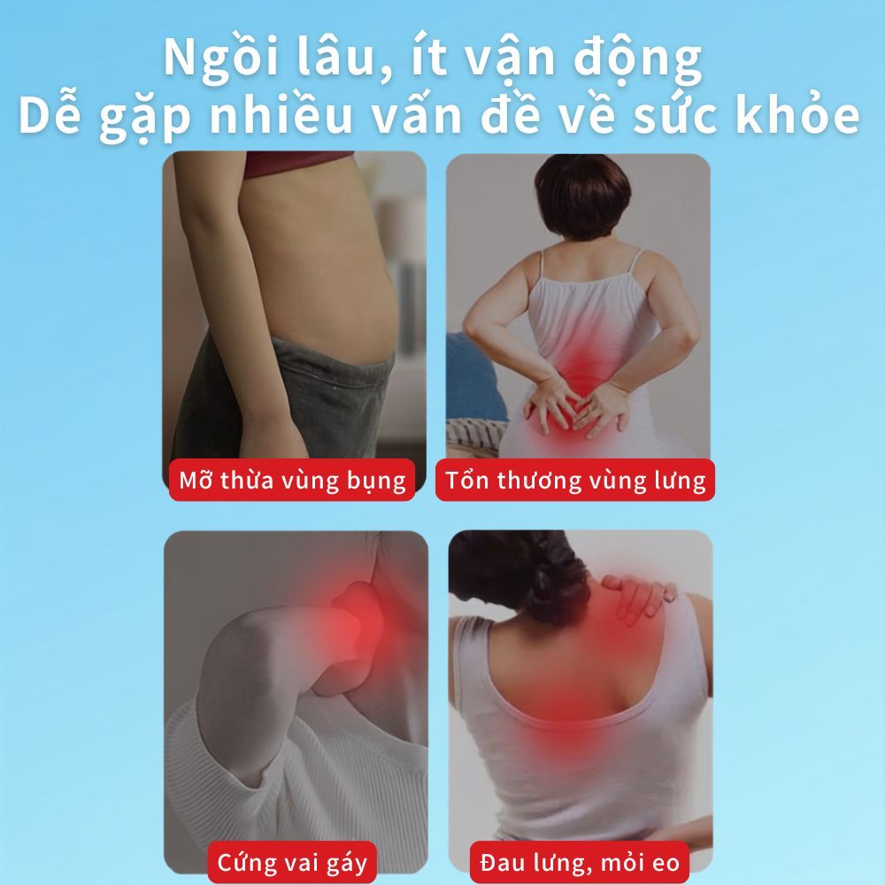 HuyDangSport Máy Massage Bụng Giảm Mỡ Giảm Bụng & Massage Toàn Thân, Tặng Đai Điều Chỉnh Cấp Độ Pin 60 Phút M001