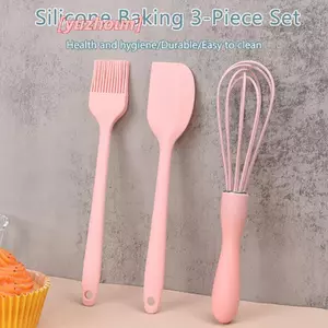 3 Cái / bộ Bộ Nướng Bánh Silicon Kem Thìa Cạp Nhà Bếp Hộ Gia Đình Đánh Trứng Thịt Nướng Dầu Bàn Chải Tiện Ích Đồ Dùng Nhà Bếp
