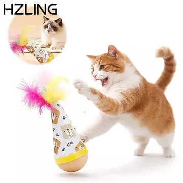 Đồ chơi cho mèo Tumbler HZLING, Đồ chơi cho mèo tương tác xoắn Wobbler, Đồ chơi thú cưng chống mài mòn chống cắn chống trầy xước cho mèo để giải trí bản thân