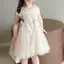 Đầm công chúa gạc ren không tay mùa hè thời trang