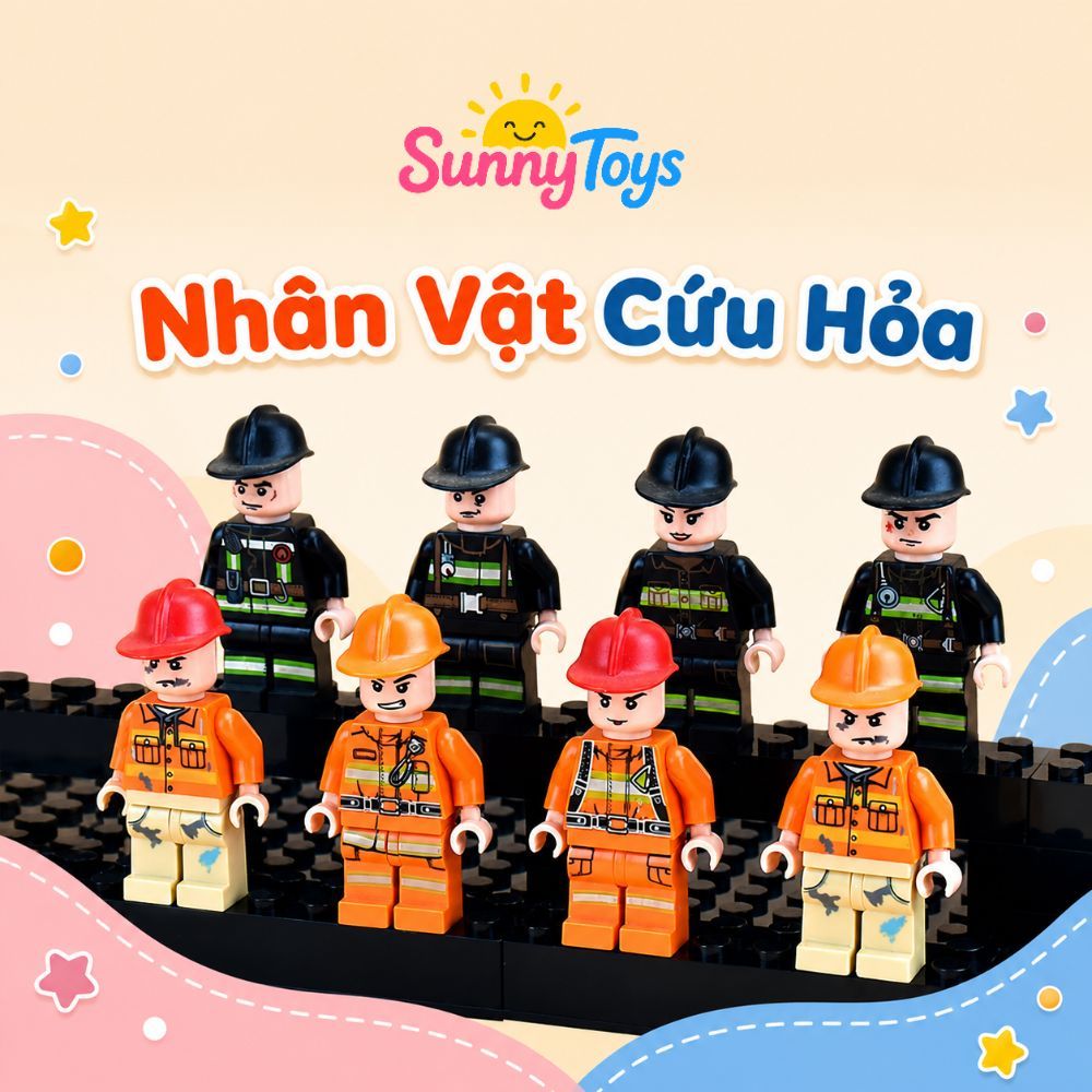 Set Nhân Vật Hoạt Hình Minecraft Lắp Ráp SunnyToys - Mô Hình Mini Phong Cách Khối Vuông Kèm Đế