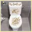 B & N Luxury Gold Pearl Floral Toilet Stier Chống Thấm Nước Tự Dính Trang Trí Phòng Tắm Stier Wall Stiers Trang Trí Nhà Cửa Stiers.