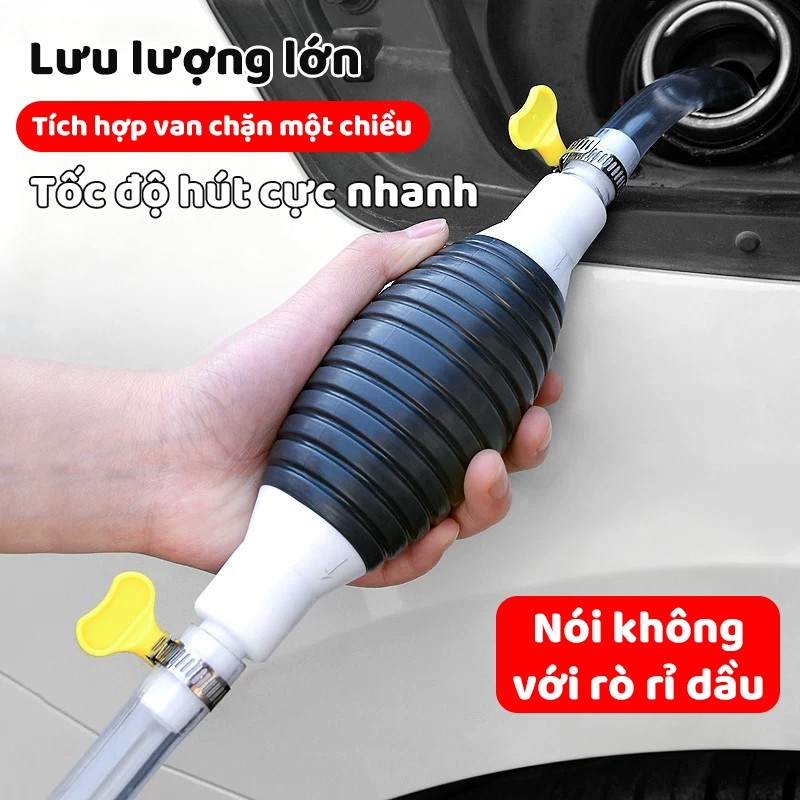 Ống hút chất lỏng dễ sử dụng sang chiết bóp tay an toàn cho xăng dầu hoá chất kèm van chống trào hot