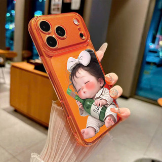 Ốp Lưng IPhone 13 15 11 17 16 12 14 ProMax  Hình tượng trẻ con dễ thương ôm chai rượu 7 8Plus XR X XS Max