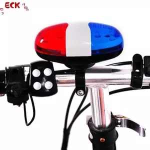Đèn led cảnh sát xe đạp ECK 6 + 4 tiếng còi báo động lớn et chuông còi xe đạp Nóng
