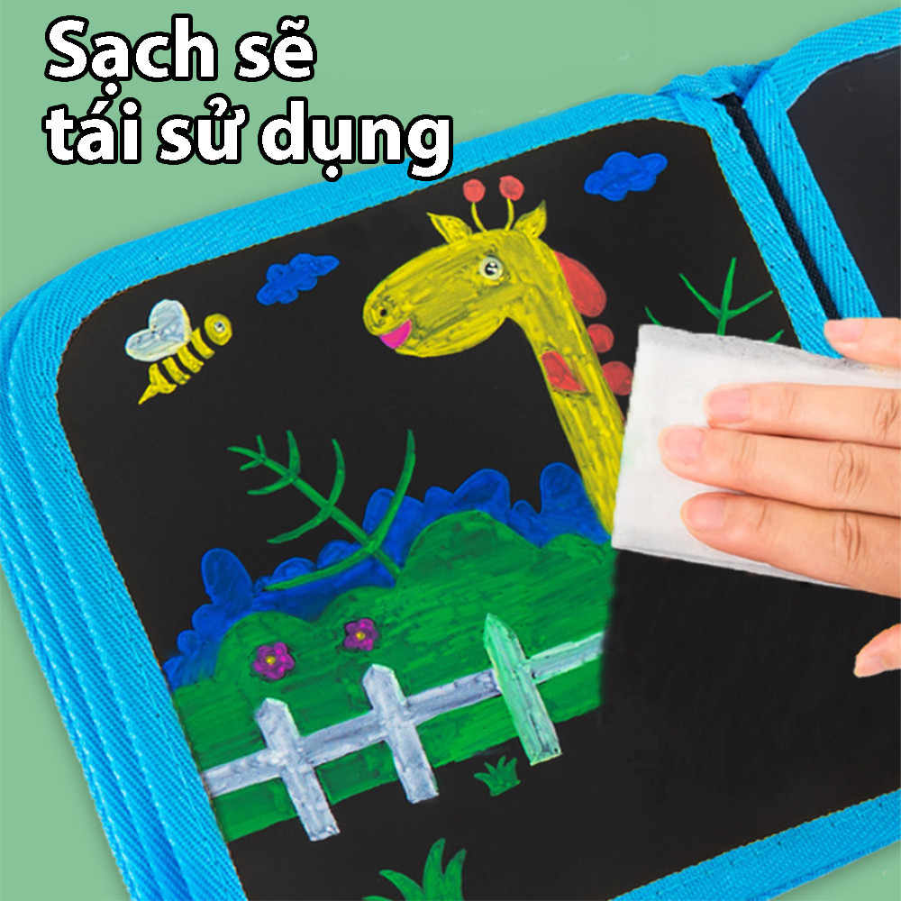 Sách Vẽ Tô Màu Xóa Được Kèm Bút Màu Cho Bé 10 Trang Với 6 Màu Đồ Chơi Montessori Tranh Vẽ Tô Màu Cho Bé