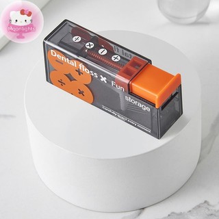 Moonlights Hộp Bảo Quản Bóng Tự Động Chăm Sóc Vệ Sinh Răng Miệng Hộp Đựng Bóng Di Động Tiện Lợi Với 10 Chiếc Floss EN