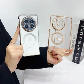 Ốp điện từ trong suốt mạ điện cho OPPO Find N6 N5 N3 6D Vỏ chống sốc khắc Laser