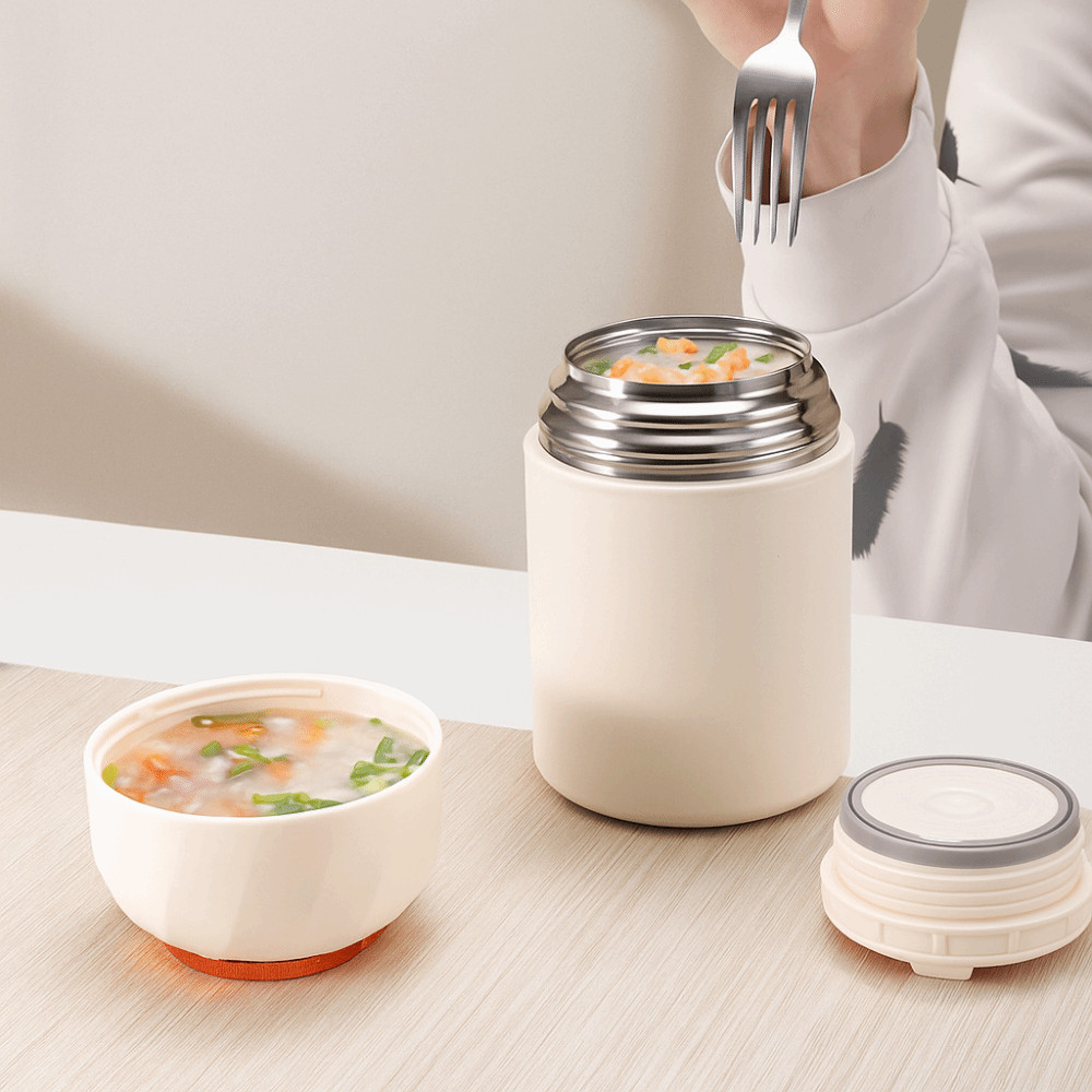 Bình giữ nhiệt thực phẩm LACYES, cốc súp 500ml hai lớp, bình chân không cách nhiệt inox du lịch