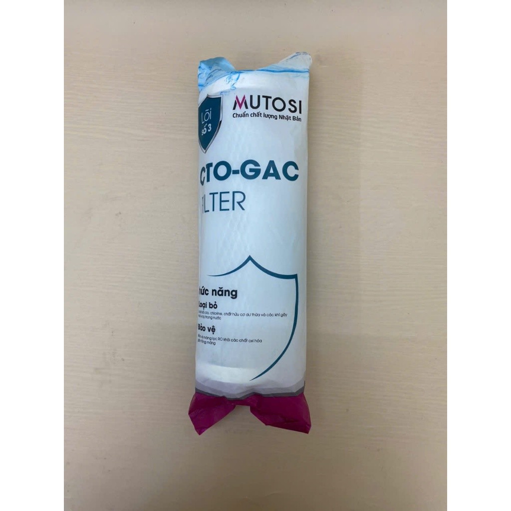 Combo Thô Mutosi CTO Lưới Dạng Than Nén Dùng Cho Các Máy Lọc Nước RO Giúp Loại Bỏ Các Tạp Chất Cặn Bẩn Và Chất Gây Mùi