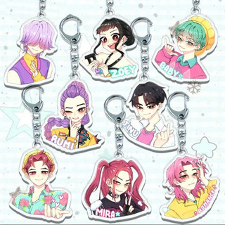 8pcs set Kpop Huntrix Keychain Demon Hunters Boys pendant Girl Group Acrylic keychain