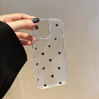 Ốp điện thoại Cặp Đôi Họa Tiết Trái Tim Tình Yêu Cho OPPO A5 A3 Pro A3X A5i A40 A60 A57 A77 A18 A38 A17 A17K Bling Kim Cương Trong Suốt Chống Sốc Ốp điện thoại Mềm