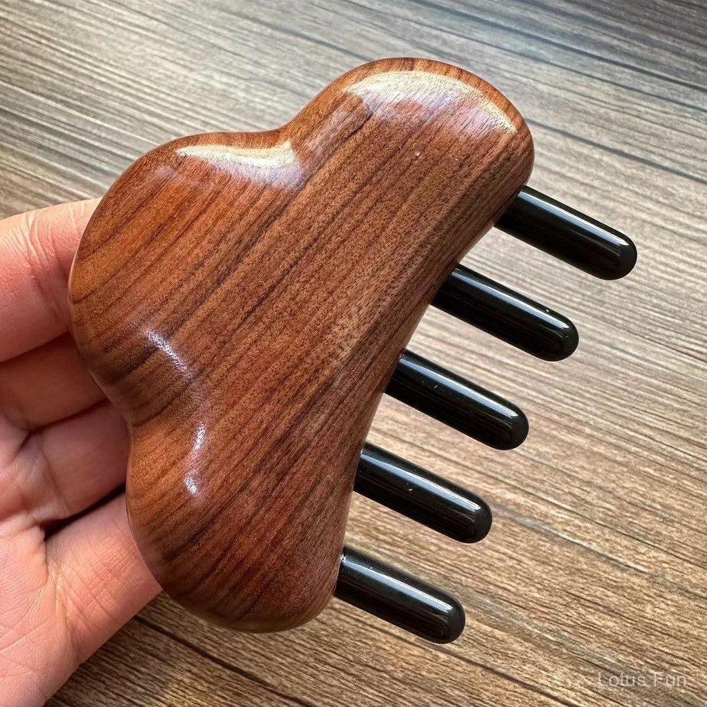 Gỗ Đàn Hương Tự Nhiên Mây Massage Lược Sừng Lược Chèn Đầu Răng Kinh Tuyến Nữ Quà Tặng Quà Lưu Niệm