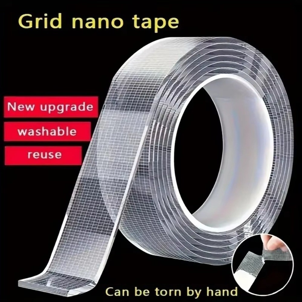 Keo dán hai mặt siêu mạnh YUUKII, Băng dính lưới nâng cấp 1 / 2mm, Dải băng không dấu vết có thể tháo rời có thể tháo rời chống thấm nước