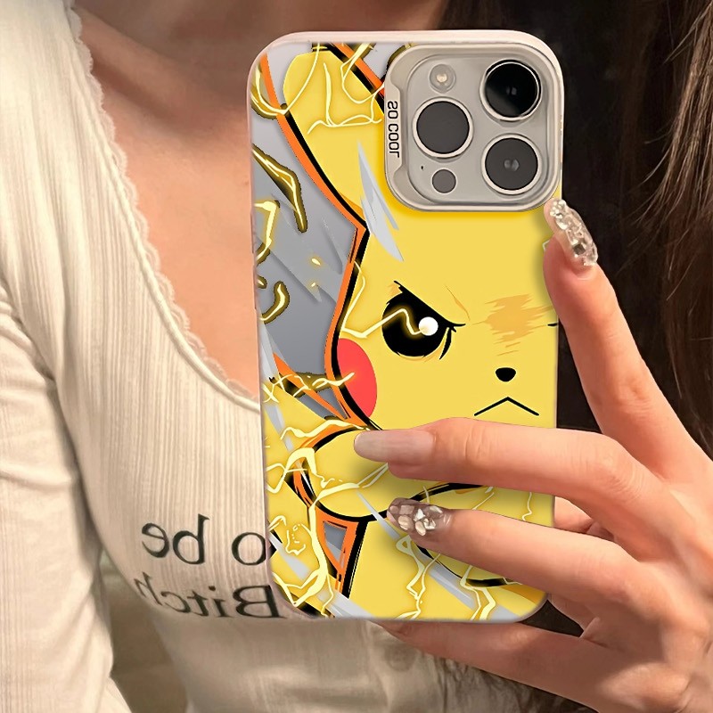 Ốp Lưng iPhone Hình Pikachu Giận Dữ Cá Tính - Tương Thích 16/15/14/13/12/11 Pro Max, XS Max, X
