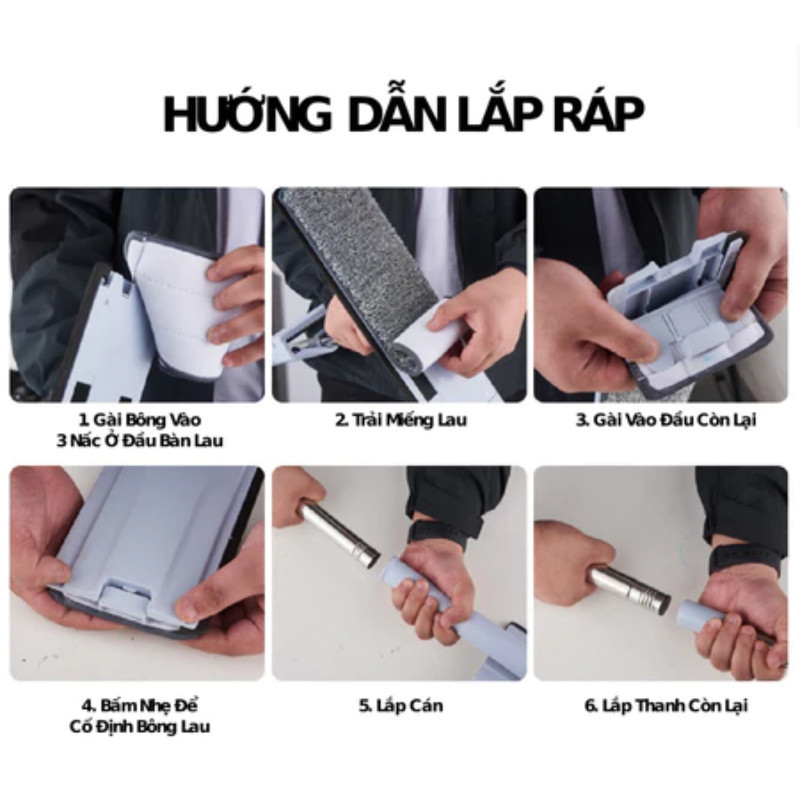 Cây lau nhà tự vắt bàn lau lớn 45cm,Vệ sinh xoay 360 độ,Lau tất cả các sàn nhà