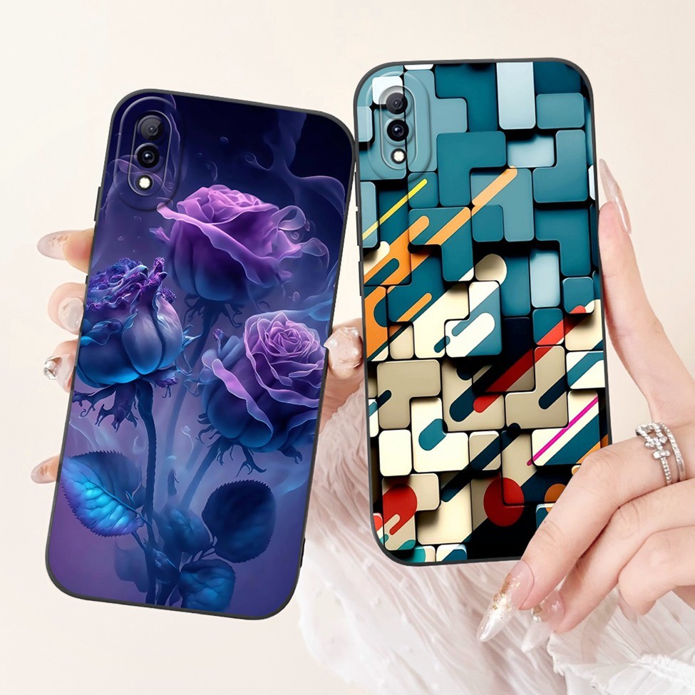 Vivo Y97 Ốp Lưng V1813A Silicon Mèo Dễ Thương Thời Trang Bướm Hoa Yêu Sơn Bao Y97 Vivo Ốp Lưng Điện Thoại V18183T