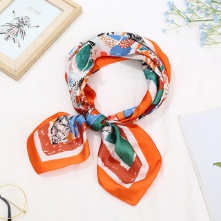 Khăn quàng cổ mỏng họa tiết thời trang, phong cách Hàn Quốc, kích thước 70x70cm dành cho nữ