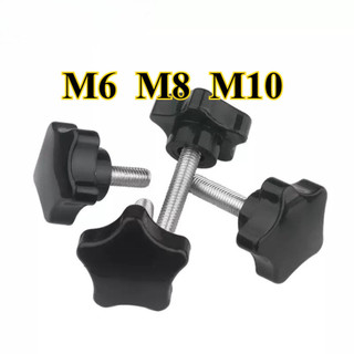 Núm vặn tay bông mai nhựa ren  bằng thép M6 / M8 / M10 Gỗ Keo Năm Sao Có Tay Cầm Bu Lông Nhựa Thao Tác Vít Tay [LXY-CB-1]