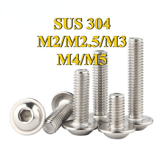 Ốc vít inox, Bulong inox 304 lục giác đầu dù，Ốc Vít Đầu Lục Giác Tròn M2 / M2.5 / M3 / M4 / M5 [LXY-CB-1]