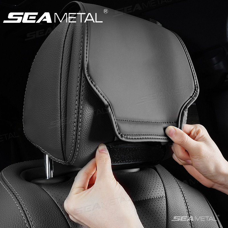 SEAMETAL Ghế Ngồi Ô Tô Tựa Đầu Bảo Vệ Bao Túi Bảo Quản Da PU Bền Xe Cổ Gối Ô Tô Ô Tô Chống Bụi Chống Trầy Xước Đa Năng