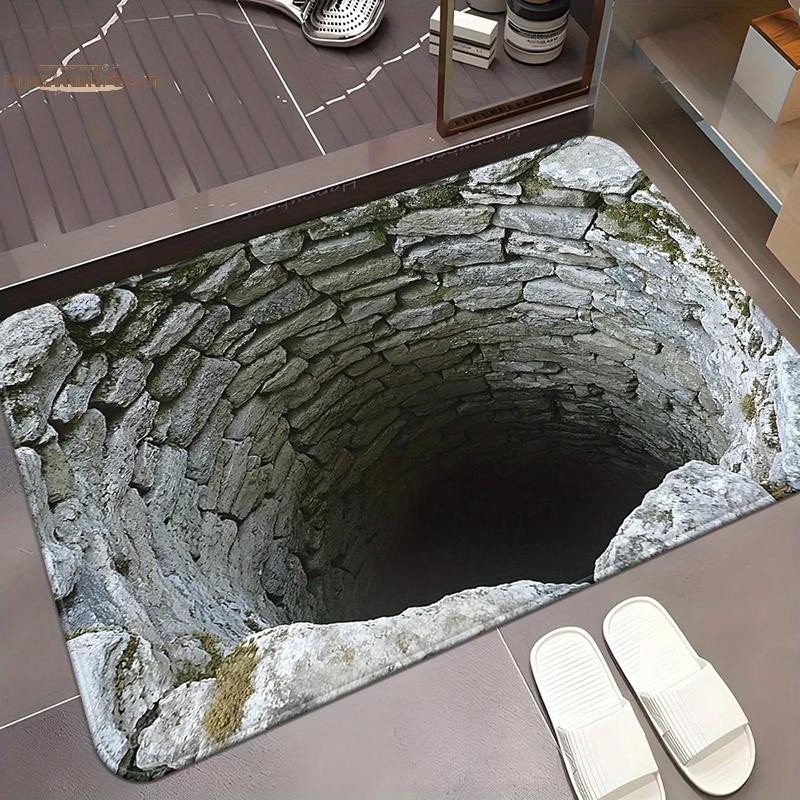 Thảm trải sàn bằng vải Polyester trực quan TRTR 3D cho cửa phòng tắm gia đình, Thảm lót chân thấm hút và chống trượt, dễ bảo trì VN