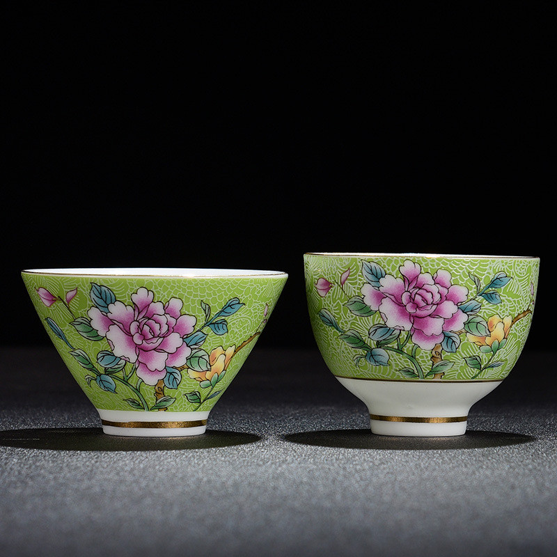 Jingdezhen Men Nhiều Màu Sắc Trà Gốm Master Cup Hộ Gia Đình Retro Nướng Hoa Trà Cốc Đơn Cốc Quà Tặng Lưu Niệm SIXA