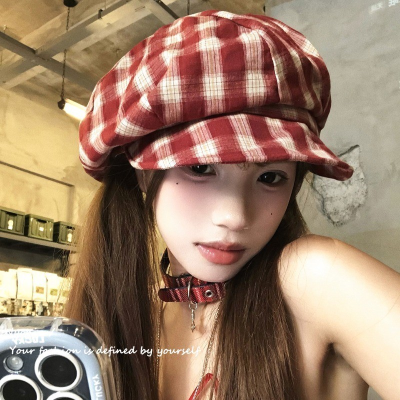 Mũ nồi kẻ sọc cổ điển phong cách Preppy Nhật Bản dành cho nữ