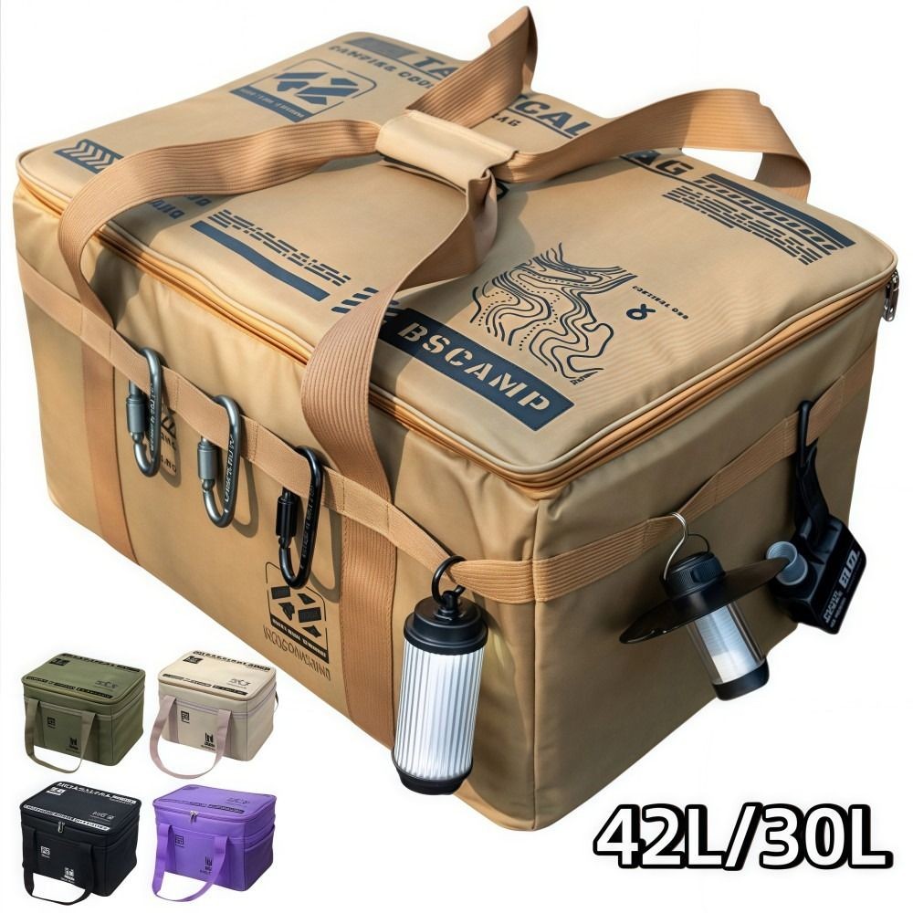 Túi đựng đồ cắm trại HOBBYIN, Túi đựng dã ngoại chống nước có thể gập lại, Dung tích lớn chuyên nghiệp 42L / 30L có ngăn Túi xách thực tế ngoài trời