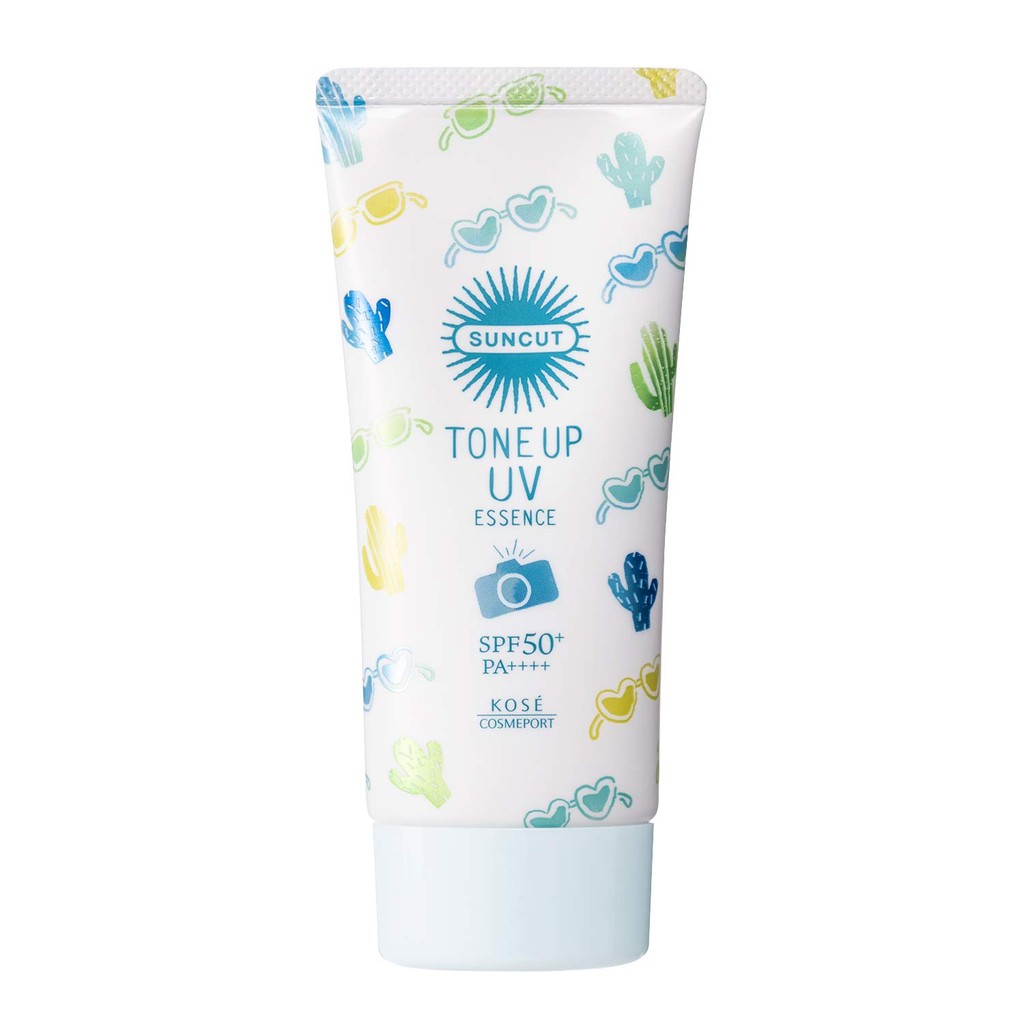 KOSE Suncut Tone Up UV Essence Mint Green Color Control Waterproof 80g with Crystal Floral Fragrance- Direct from Japan