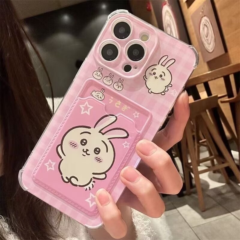 Ốp Điện Thoại Chiikawa Usagi Dễ Thương Cho Samsung Galaxy S23 S24 S25 S21 S22 Plus Ultra S23FE S24FE Vỏ Mềm Trong Suốt Đựng Thẻ Ảnh Ví TPU Vỏ Hoạt Hình Trong Suốt Chống Sốc