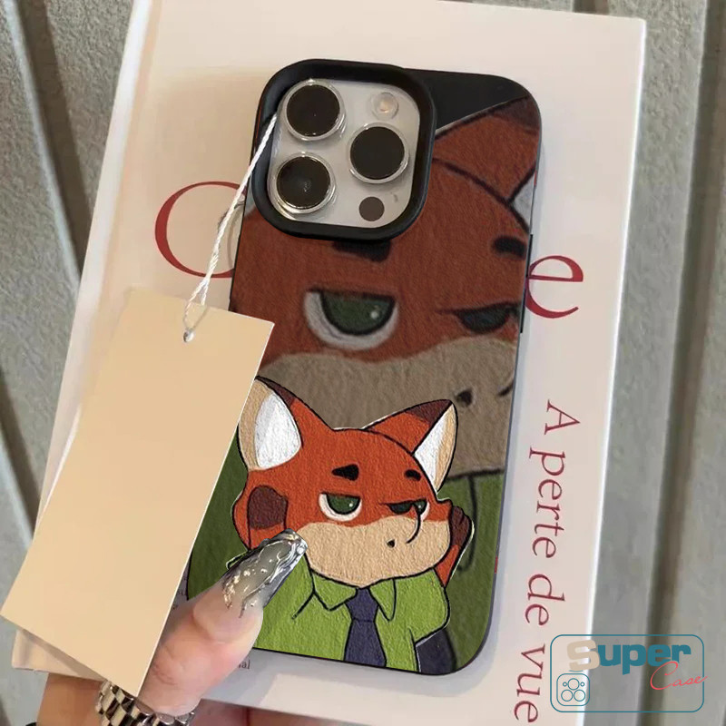 Ốp Lưng Tương Thích Cho IPhone 16 15 11 13 14 12 Pro Max X XS Max XR 14 12 Pro Max 16 15 14 Plus Cặp Đôi Hoạt Hình Thời Trang Dễ Thương Thỏ Cáo Họa Tiết Da Cảm Thấy Da