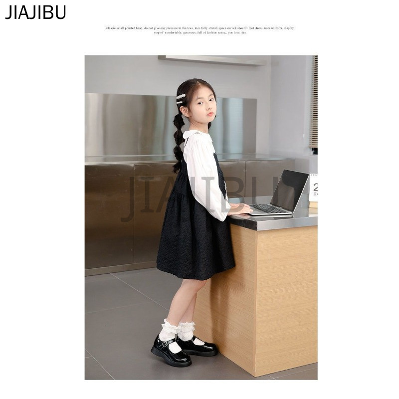 Giày Công Chúa Cosplay Đế Mềm Kiểu Pháp Dễ Thương Dành Cho Bé Gái Giày Da Lolita Đầu Tròn Chống Trượt Phong Cách Anh Màu Đen Đi Học Korean Fashion Kids Platform Mary Jane Doll Shoes Giày Bệt Trơn Màu Phong Cách Nhật Bản Cổ Điển