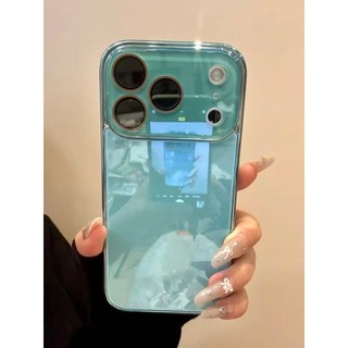 Ốp Điện Thoại Kính Mạ Điện Màu Xanh Bạc Hà Sang Trọng Cho iPhone17 16 15 14 13 12 11 Pro Max Bảo Vệ Camera Chống Sốc Ốp Lưng Cứng Chống Rơi