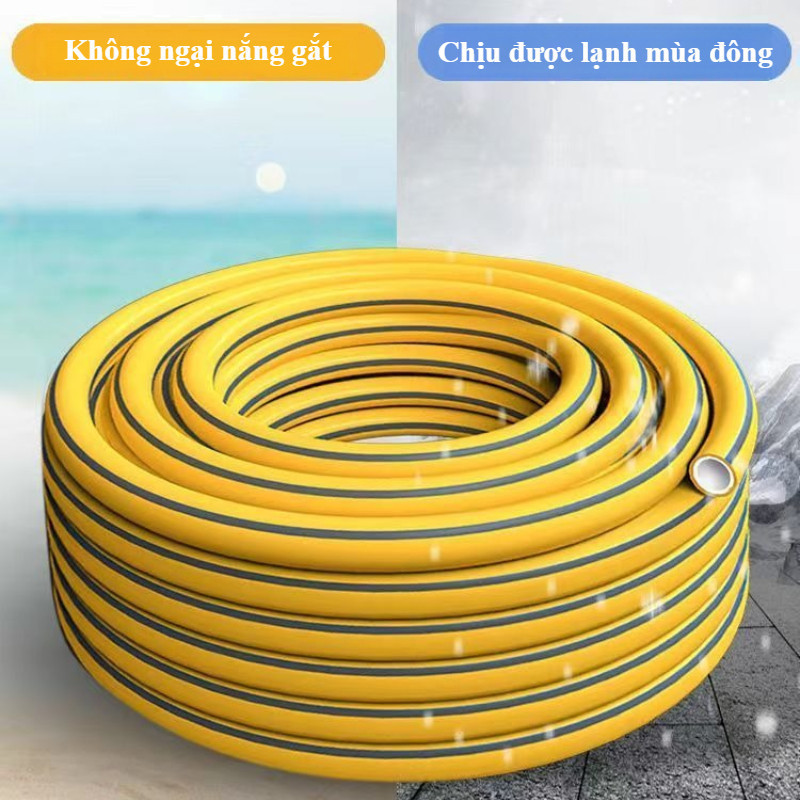 Dây Rửa Xe Áp Lực Cao đa năng,Ống nước mềm màu vàng,kèm vòi Xịt rửa xe,3 chế độ phun nước