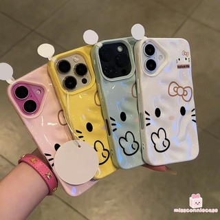 Ốp Lưng Cho IPhone 7Plus 17 15 16 13 11 14 12 Pro Max 16 15 8 Plus XS XR X MAX Hoạt Hình Đơn Giản Ngọt Ngào Hello Kitty Sóng Bóng Ruffle Vỏ Nước