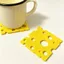 Đế lót ly phô mai DONOVANQQ, Đế lót ly đồ uống có thể giặt được in 3D, Trang trí máy tính để bàn sáng tạo Tấm lót chịu nhiệt chống trượt Trang trí nội thất