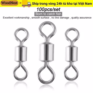 GỖ 100 Cái / lốc Đầu Nối Câu Cá Cường Độ Cao Chịu Lực Thùng Bền Chắc Chắn Nhẫn